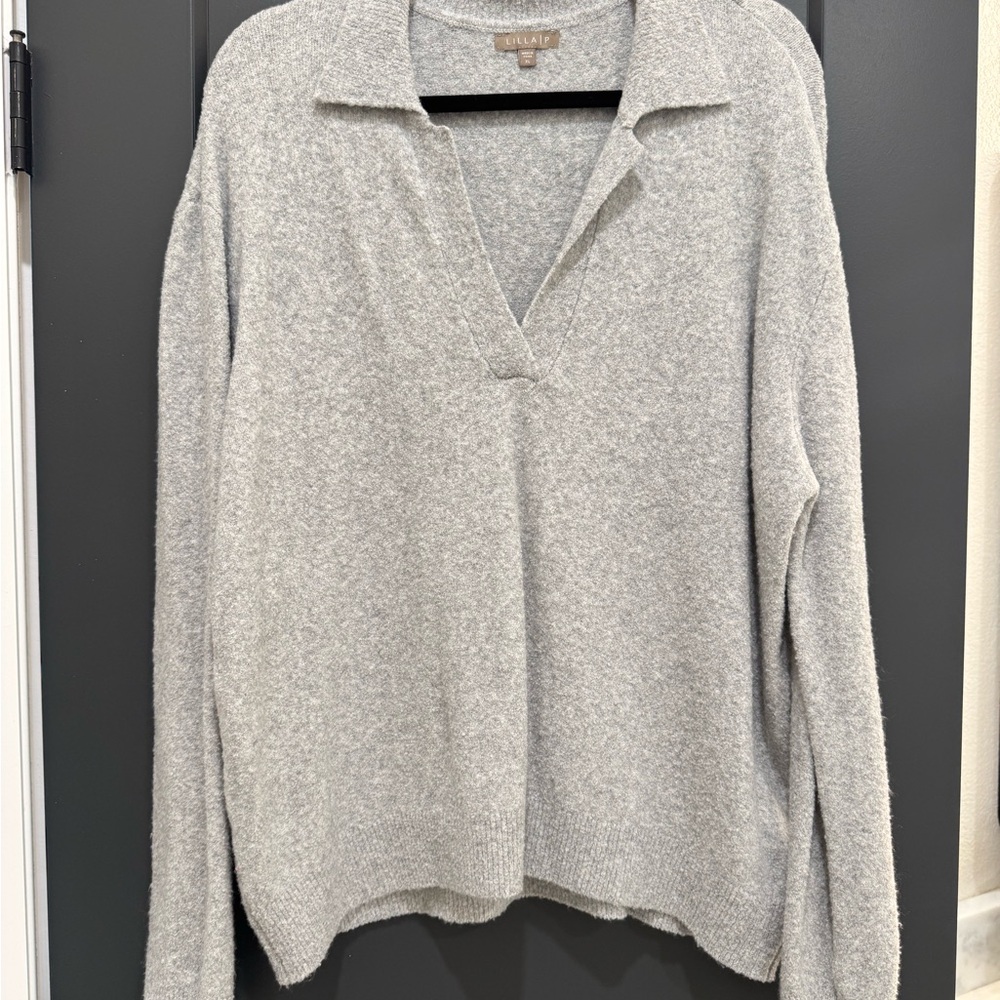 Lilla P V-Neck Collared Sweater